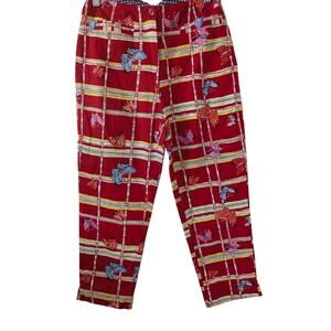 Lilly Pulitzer Sz 4 BAMBOO & BUTTERFLY Cropped Capri Pants, Slacks Vintage